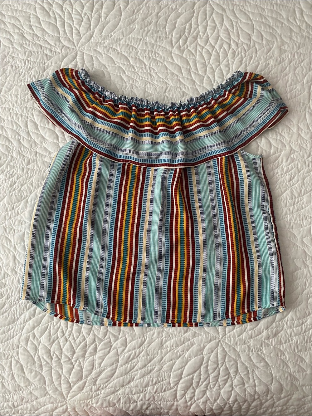 Monteau Multicolor Striped Off-Shoulder Camisole
